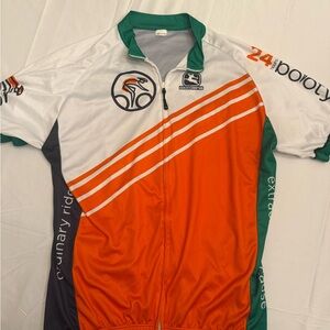 Giordana Men's Orange White Green Short-Sleeve Cycling Jersey